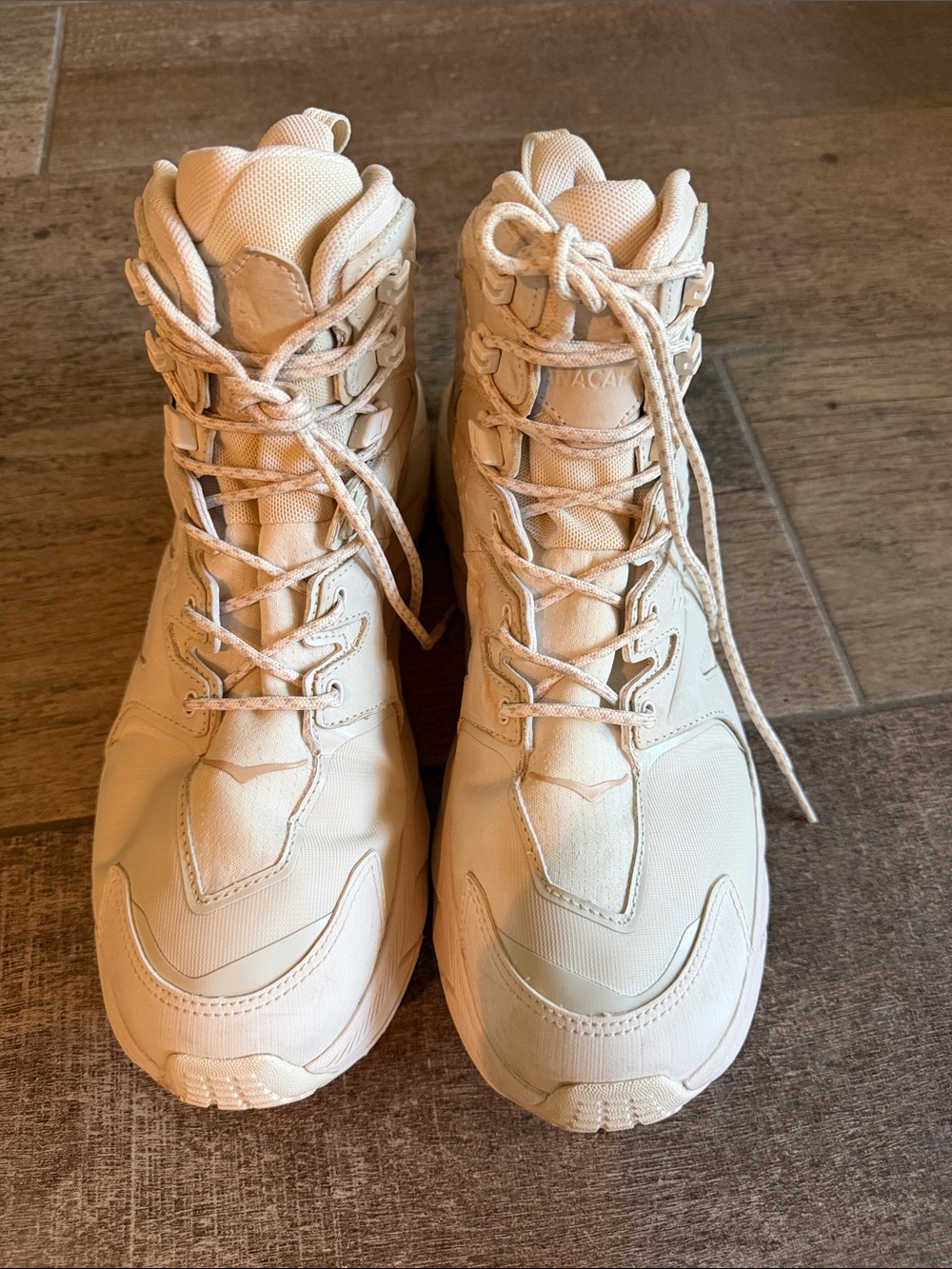 Hoka One One Anacapa Women's Lace-Up High Top Boots in Cream